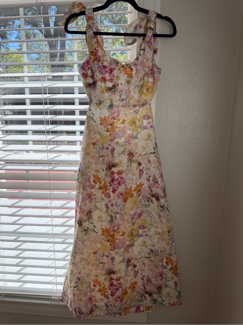 Zimmermann Harmony Tie Shoulder Midi Dress